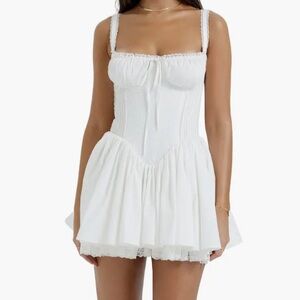 White Corset Milkmaid Dress